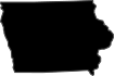 Map outline of Iowa.